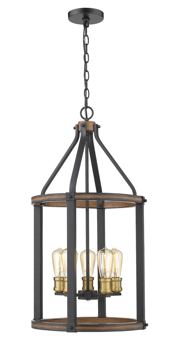 Z-Lite - 472-5P-RM - Five Light Pendant - Kirkland - Rustic Mahogany from Lighting & Bulbs Unlimited in Charlotte, NC