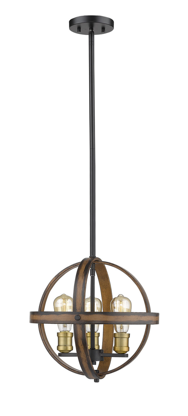 Z-Lite - 472B14-RM - Three Light Pendant - Kirkland - Rustic Mahogany from Lighting & Bulbs Unlimited in Charlotte, NC