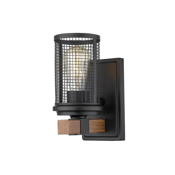 Millennium - 3531-MB/WG - One Light Wall Sconce - Mesa - Matte Black/Wood Grain from Lighting & Bulbs Unlimited in Charlotte, NC