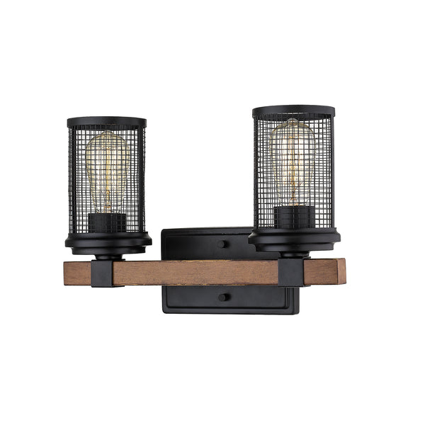 Millennium - 3532-MB/WG - Two Light Vanity - Mesa - Matte Black/Wood Grain from Lighting & Bulbs Unlimited in Charlotte, NC