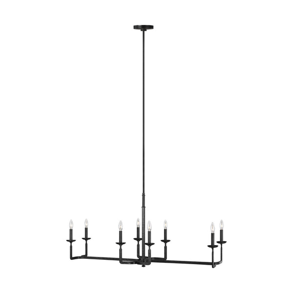 Generation Lighting - F3292/8AI - Eight Light Linear Chandelier - Ansley - Aged Iron from Lighting & Bulbs Unlimited in Charlotte, NC