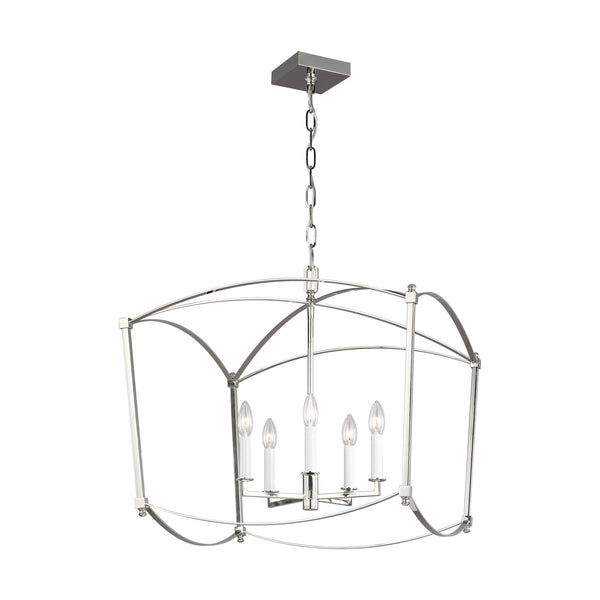 Visual Comfort Studio - F3325/5PN - Five Light Lantern - Thayer - Polished Nickel from Lighting & Bulbs Unlimited in Charlotte, NC