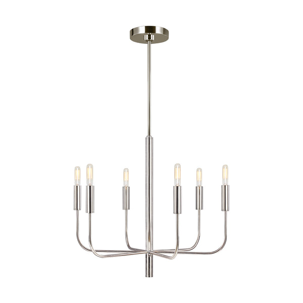 Visual Comfort Studio - EC1006PN - Six Light Chandelier - Brianna - Polished Nickel from Lighting & Bulbs Unlimited in Charlotte, NC