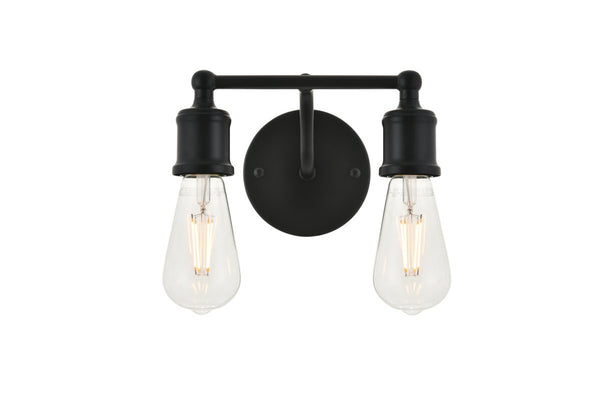 Elegant Lighting - LD4028W9BK - Two Light Wall Sconce - Serif - Black from Lighting & Bulbs Unlimited in Charlotte, NC