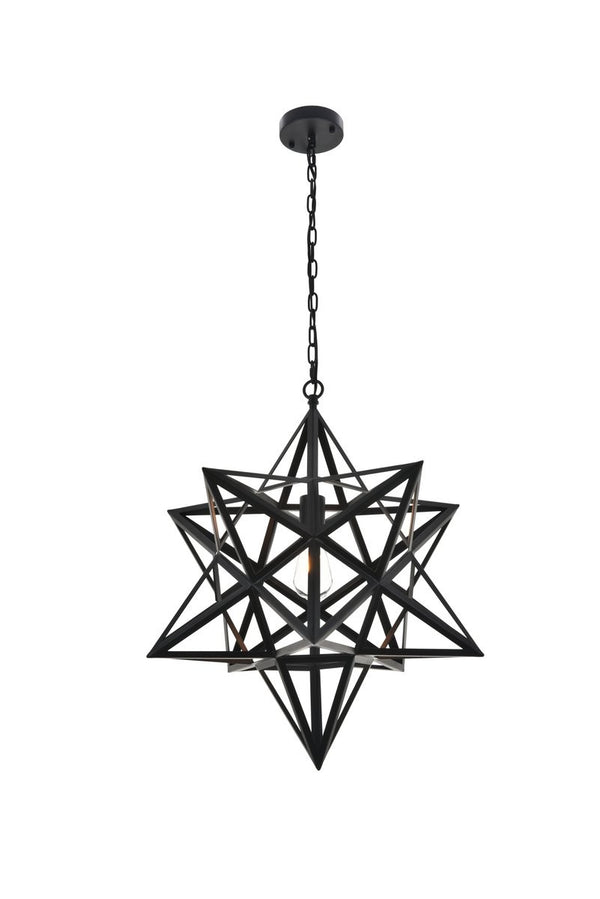 Elegant Lighting - LD4076D24BK - One Light Pendant - Nocturne - Black from Lighting & Bulbs Unlimited in Charlotte, NC