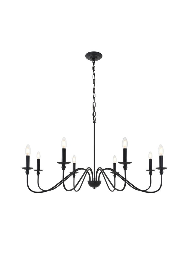 Elegant Lighting - LD5006D42MB - Eight Light Pendant - Rohan - Matte Black from Lighting & Bulbs Unlimited in Charlotte, NC
