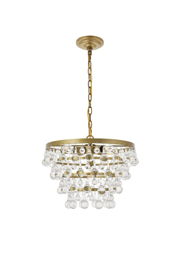 Elegant Lighting - LD5016D17BR - Five Light Pendant - Kora - Brass And Clear from Lighting & Bulbs Unlimited in Charlotte, NC