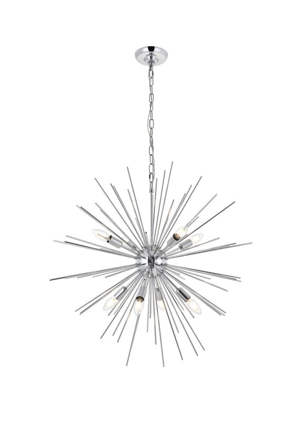 Elegant Lighting - LD5051D30C - Eight Light Pendant - Timber - Chrome from Lighting & Bulbs Unlimited in Charlotte, NC