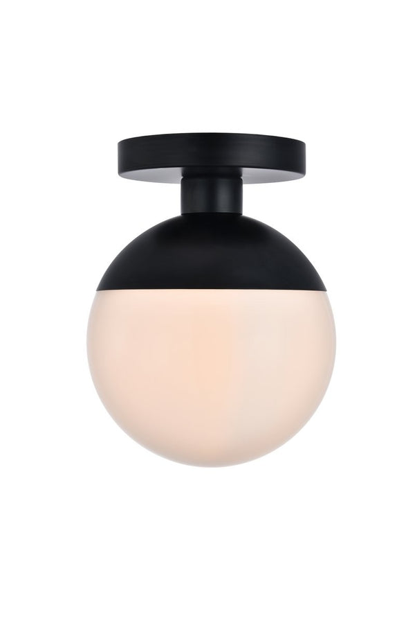 Elegant Lighting - LD6050BK - One Light Flush Mount - Eclipse - Black And Frosted White from Lighting & Bulbs Unlimited in Charlotte, NC