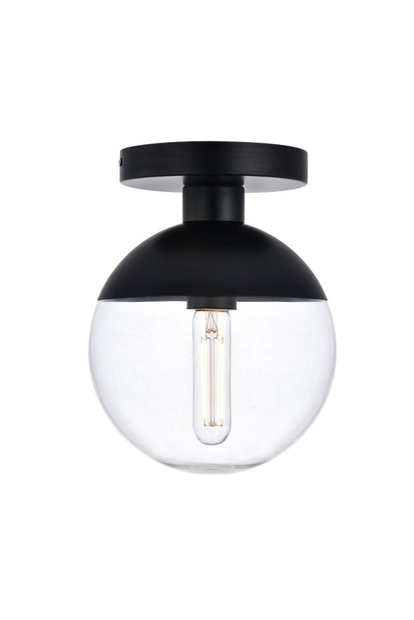 Elegant Lighting - LD6051BK - One Light Flush Mount - Eclipse - Black And Clear from Lighting & Bulbs Unlimited in Charlotte, NC