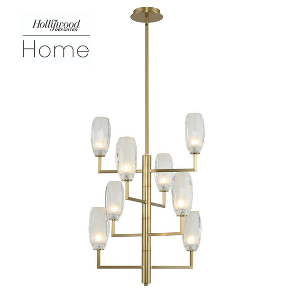 Kalco - 511550WB - LED Foyer Chandelier - June - Winter Brass from Lighting & Bulbs Unlimited in Charlotte, NC