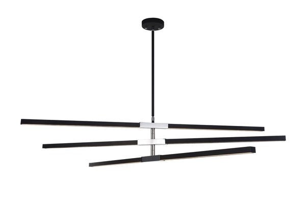 Matteo Lighting - C64769MBCH - LED Pendant - Lineare - Matte Black & Chrome from Lighting & Bulbs Unlimited in Charlotte, NC