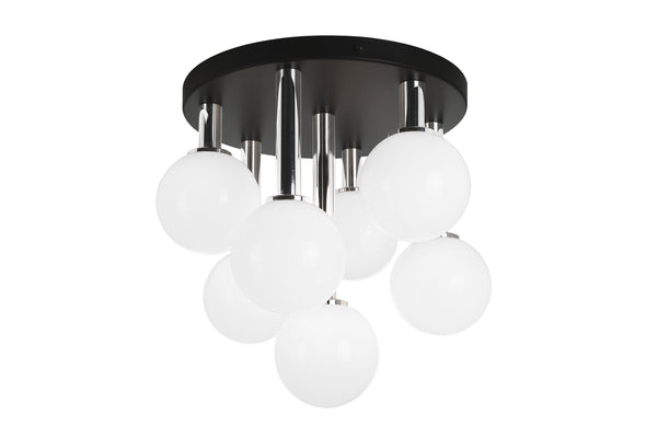 Matteo Lighting - X75307BKOP - Seven Light Flush Mount - Stellar - Black from Lighting & Bulbs Unlimited in Charlotte, NC