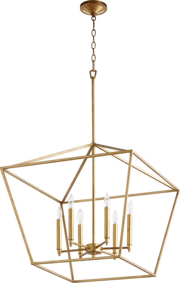 Quorum - 644-6-74 - Six Light Chandelier - Gabriel - Gold Leaf from Lighting & Bulbs Unlimited in Charlotte, NC