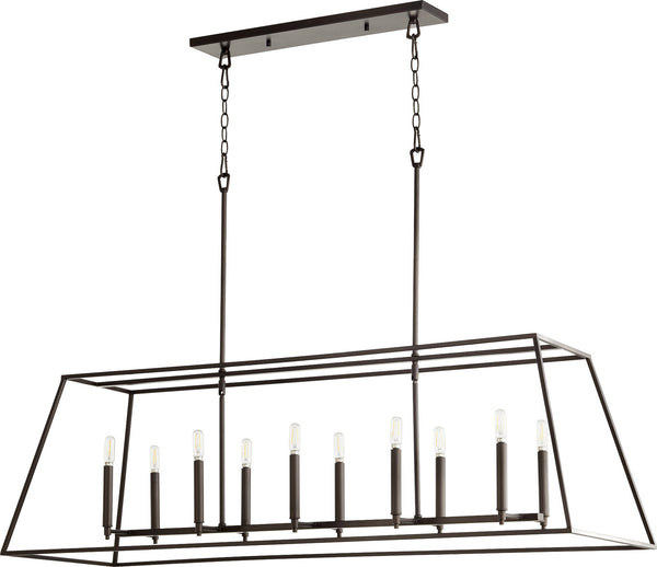 Quorum - 654-10-86 - Ten Light Entry Pendant - Gabriel - Oiled Bronze from Lighting & Bulbs Unlimited in Charlotte, NC