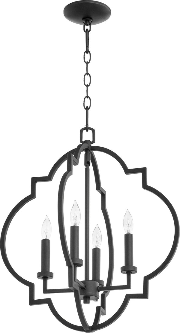 Quorum - 6842-4-69 - Four Light Entry Pendant - Dublin - Textured Black from Lighting & Bulbs Unlimited in Charlotte, NC