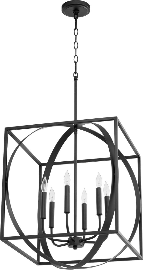 Quorum - 8150-6-69 - Six Light Pendant - Cube and Sphere Pendants - Textured Black from Lighting & Bulbs Unlimited in Charlotte, NC