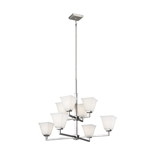 Generation Lighting - 3113708-962 - Eight Light Chandelier - Ellis Harper - Brushed Nickel from Lighting & Bulbs Unlimited in Charlotte, NC