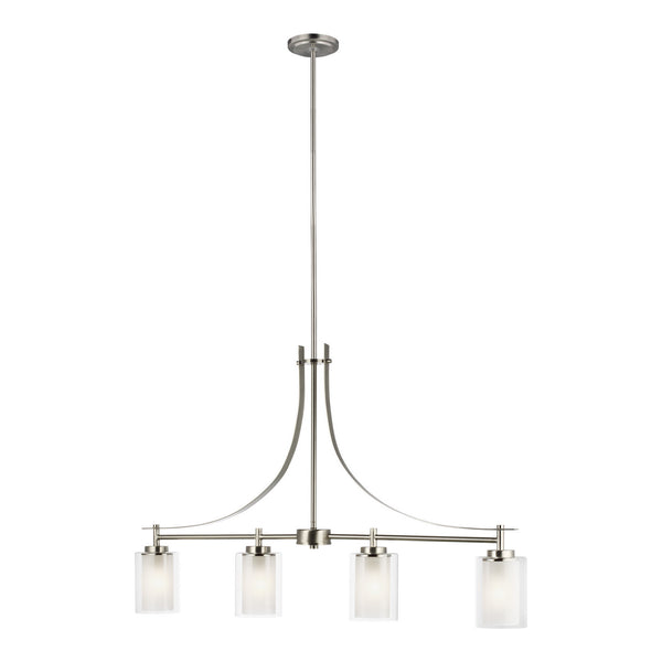 Generation Lighting - 6637304-962 - Four Light Island Pendant - Elmwood Park - Brushed Nickel from Lighting & Bulbs Unlimited in Charlotte, NC
