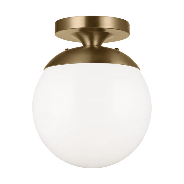 Visual Comfort Studio - 7518-848 - One Light Wall / Ceiling Semi-Flush Mount - Leo - Hanging Globe - Satin Brass from Lighting & Bulbs Unlimited in Charlotte, NC