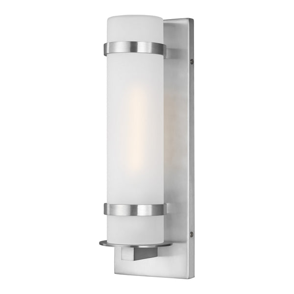 Generation Lighting - 8518301-04 - One Light Outdoor Wall Lantern - Alban - Satin Aluminum from Lighting & Bulbs Unlimited in Charlotte, NC