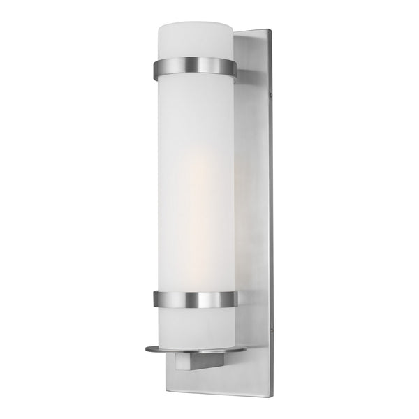 Generation Lighting - 8718301-04 - One Light Outdoor Wall Lantern - Alban - Satin Aluminum from Lighting & Bulbs Unlimited in Charlotte, NC