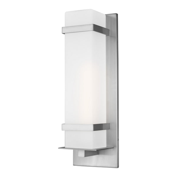 Generation Lighting - 8720701EN3-04 - One Light Outdoor Wall Lantern - Alban - Satin Aluminum from Lighting & Bulbs Unlimited in Charlotte, NC