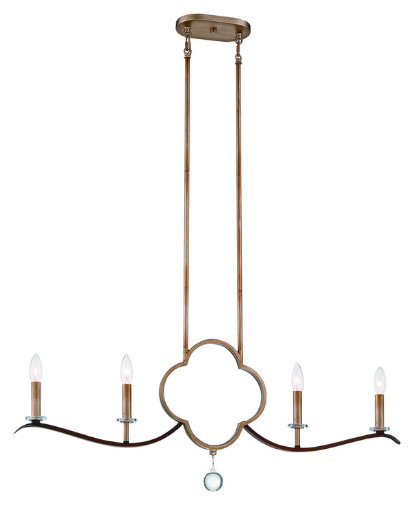 Minka-Lavery - 4834-690 - Four Light Island Pendant - Ava Libertine - Pale Gold With Distressed Bron from Lighting & Bulbs Unlimited in Charlotte, NC