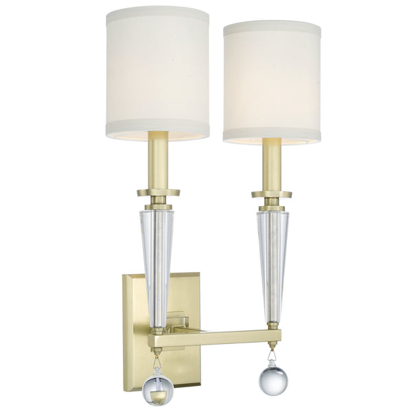 Crystorama - 8102-AG - Two Light Wall Mount - Paxton - Aged Brass from Lighting & Bulbs Unlimited in Charlotte, NC