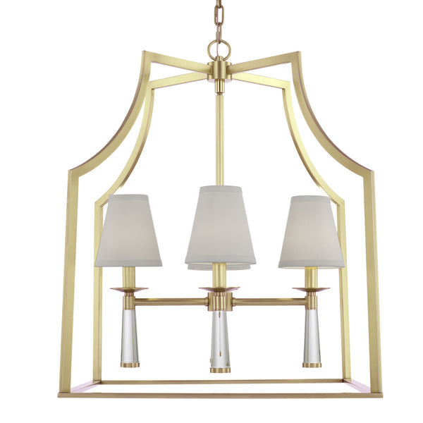 Crystorama - 8864-AG - Four Light Chandelier - Baxter - Aged Brass from Lighting & Bulbs Unlimited in Charlotte, NC