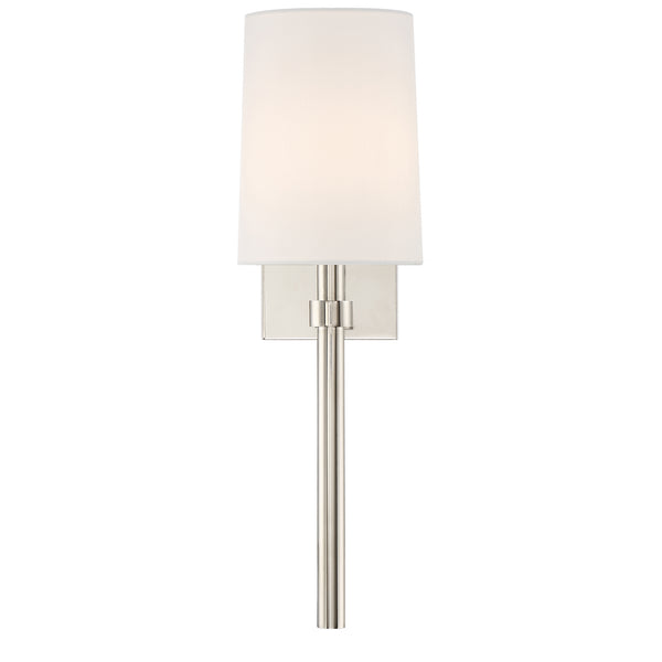 Crystorama - BRO-451-PN - One Light Wall Mount - Bromley - Polished Nickel from Lighting & Bulbs Unlimited in Charlotte, NC