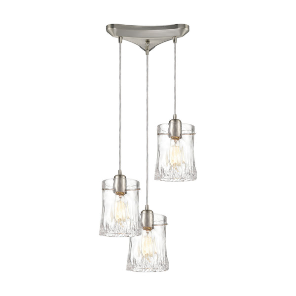 ELK Home - 21200/3 - Three Light Pendant - Hand Formed Glass - Satin Nickel from Lighting & Bulbs Unlimited in Charlotte, NC