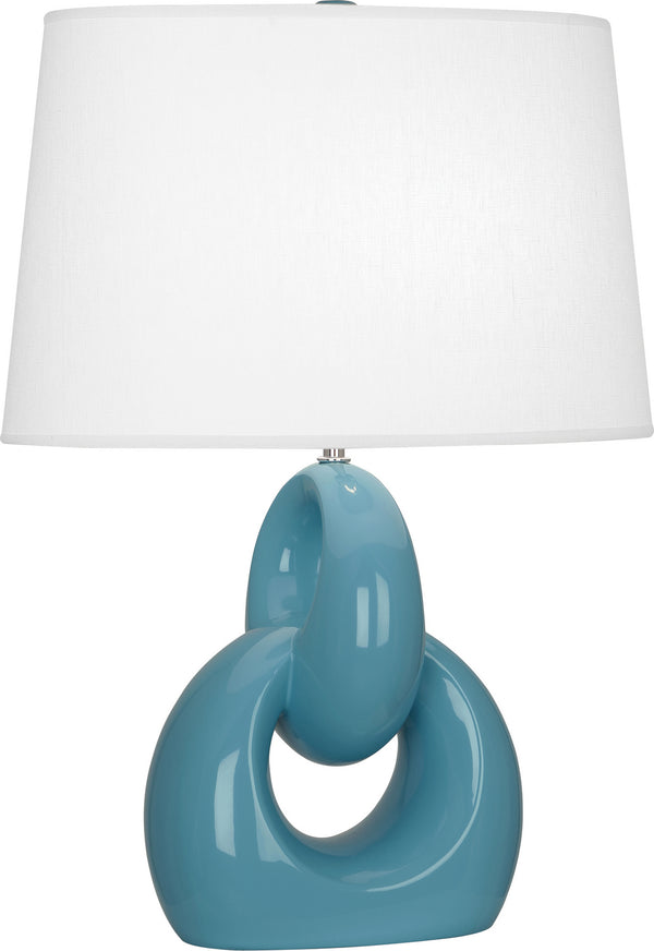 Robert Abbey - OB981 - One Light Table Lamp - Fusion - Steel Blue Glazed w/Polished Nickel from Lighting & Bulbs Unlimited in Charlotte, NC