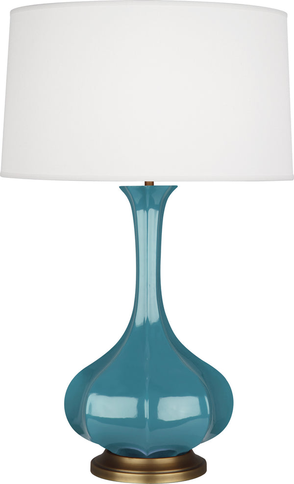 Robert Abbey - OB994 - One Light Table Lamp - Pike - Steel Blue Glazed w/Aged Brass from Lighting & Bulbs Unlimited in Charlotte, NC
