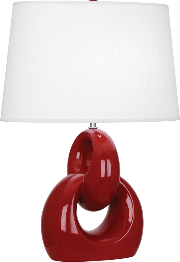Robert Abbey - OX981 - One Light Table Lamp - Fusion - Oxblood Glazed w/Polished Nickel from Lighting & Bulbs Unlimited in Charlotte, NC