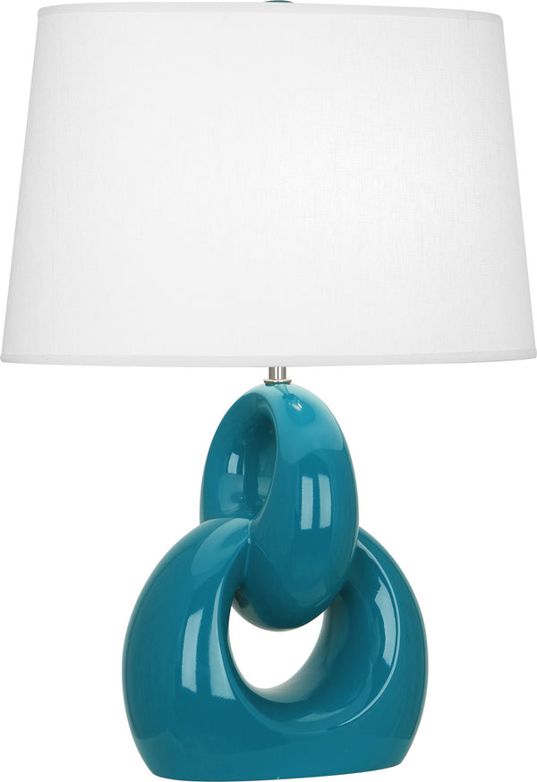 Robert Abbey - PC981 - One Light Table Lamp - Fusion - Peacock Glazed w/Polished Nickel from Lighting & Bulbs Unlimited in Charlotte, NC