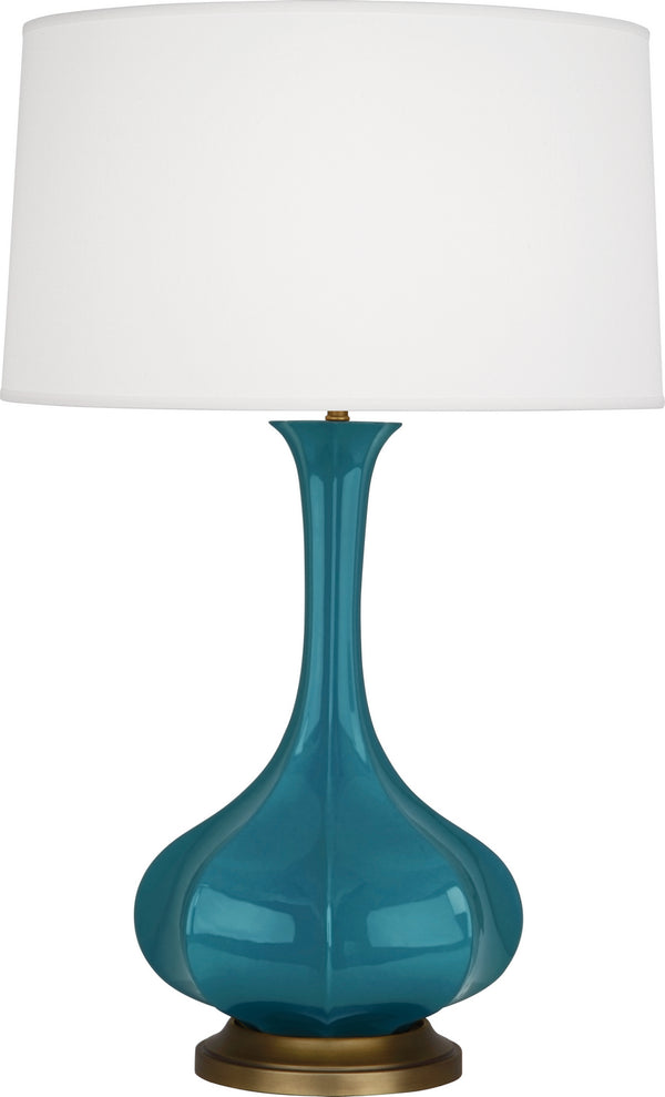 Robert Abbey - PC994 - One Light Table Lamp - Pike - Peacock Glazed w/Aged Brass from Lighting & Bulbs Unlimited in Charlotte, NC