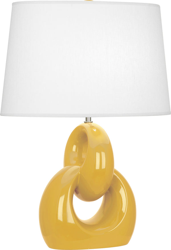 Robert Abbey - SU981 - One Light Table Lamp - Fusion - Sunset Yellow Glazed w/Polished Nickel from Lighting & Bulbs Unlimited in Charlotte, NC