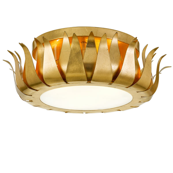 Crystorama - 510-GA - Three Light Ceiling Mount - Broche - Antique Gold from Lighting & Bulbs Unlimited in Charlotte, NC