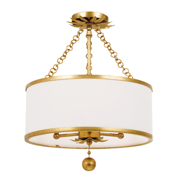 Crystorama - 513-GA_CEILING - Three Light Ceiling Mount - Broche - Antique Gold from Lighting & Bulbs Unlimited in Charlotte, NC