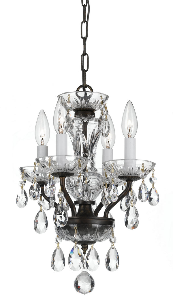 Crystorama - 5534-EB-CL-SAQ - Four Light Chandelier - Traditional Crystal - English Bronze from Lighting & Bulbs Unlimited in Charlotte, NC