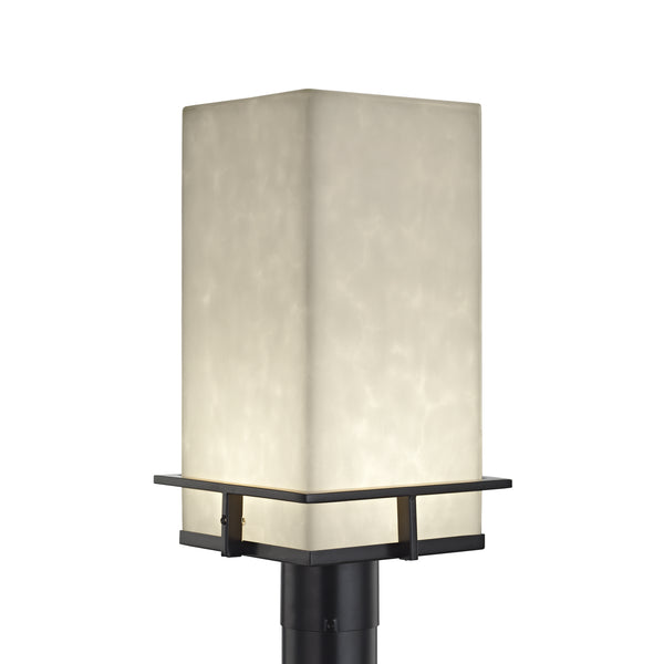 Justice Designs - CLD-7563W-MBLK - LED Post Mount - Clouds - Matte Black from Lighting & Bulbs Unlimited in Charlotte, NC