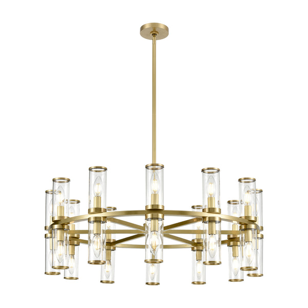 Alora - CH309024NBCG - 24 Light Chandelier - Revolve - Clear Glass/Natural Brass from Lighting & Bulbs Unlimited in Charlotte, NC