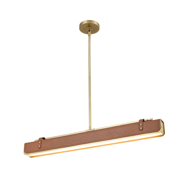 Alora - PD307931VBCL - LED Pendant - Valise - Cognac Leather/Vintage Brass from Lighting & Bulbs Unlimited in Charlotte, NC