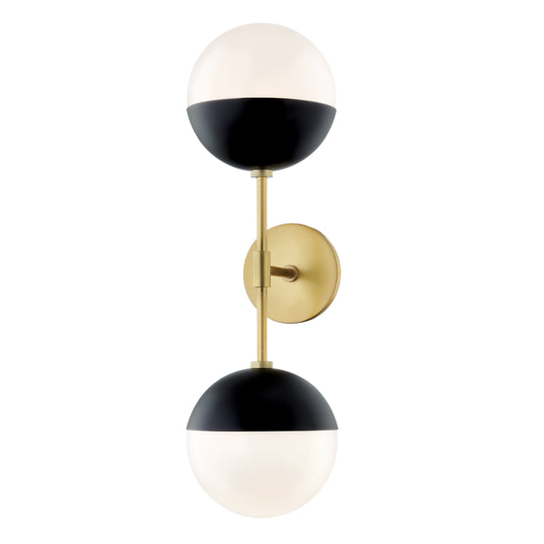 Mitzi - H344102A-AGB/BK - Two Light Wall Sconce - Renee - Aged Brass/Black from Lighting & Bulbs Unlimited in Charlotte, NC