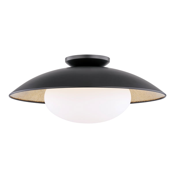Mitzi - H368601L-BLK/GL - One Light Semi Flush Mount - Cadence - Black Lustro/Gold Leaf Combo from Lighting & Bulbs Unlimited in Charlotte, NC