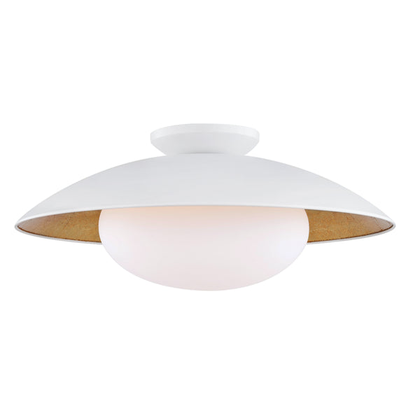 Mitzi - H368601L-WH/GL - One Light Semi Flush Mount - Cadence - White Lustro/Gold Leaf Combo from Lighting & Bulbs Unlimited in Charlotte, NC