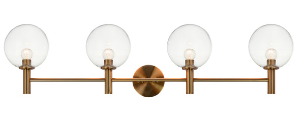 Matteo Lighting - S06004AGCL - Four Light Wall Sconce - Cosmo - Aged Gold Brass from Lighting & Bulbs Unlimited in Charlotte, NC