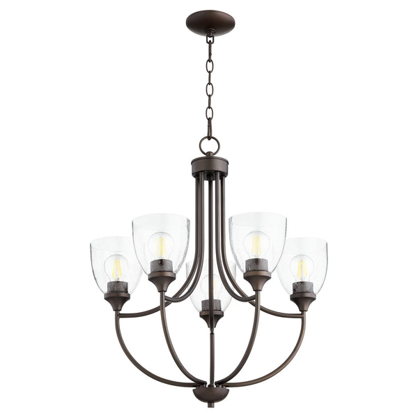 Quorum - 6059-5-286 - Five Light Chandelier - Enclave - Oiled Bronze w/ Clear/Seeded from Lighting & Bulbs Unlimited in Charlotte, NC