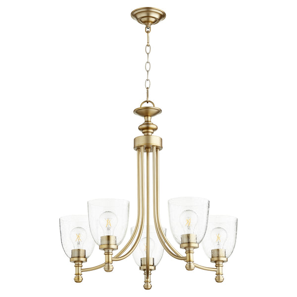 Quorum - 6122-5-280 - Five Light Chandelier - Rossington - Aged Brass w/ Clear/Seeded from Lighting & Bulbs Unlimited in Charlotte, NC